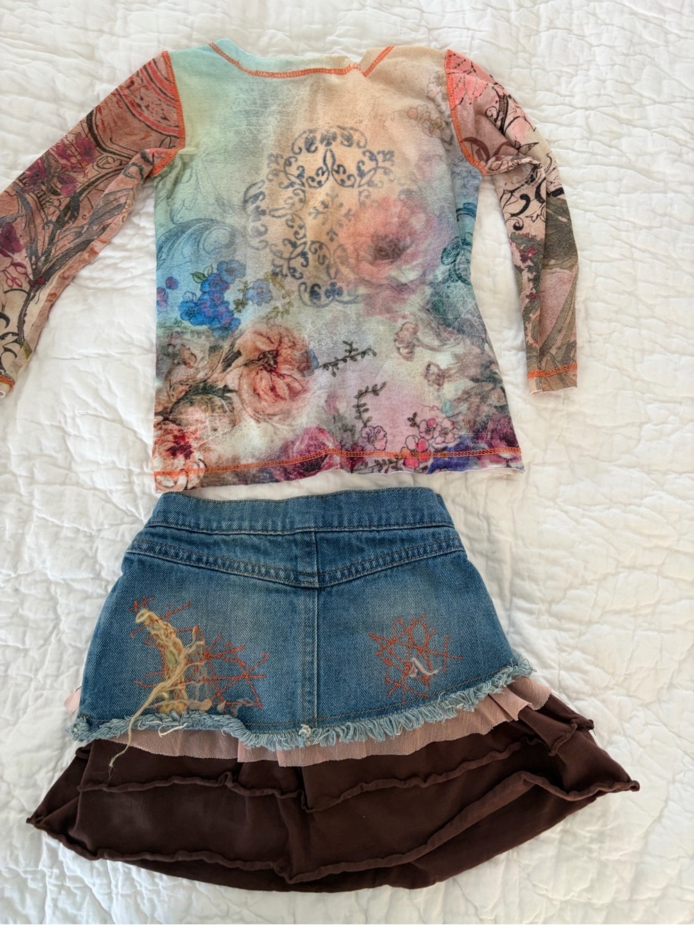 Little Mass 2T Girls matching Set Jean skirt and long sleeve top boutique - Picture 7 of 7